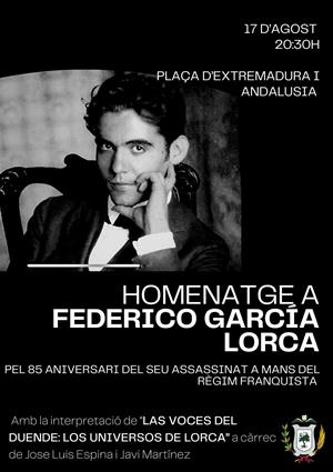 El Vendrell homenatjarà amb un acte institucional la figura de Federico García Lorca 85 anys després del seu assassinat. EIX