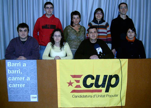 Imatge dels integrants de la candidatura de la CUP