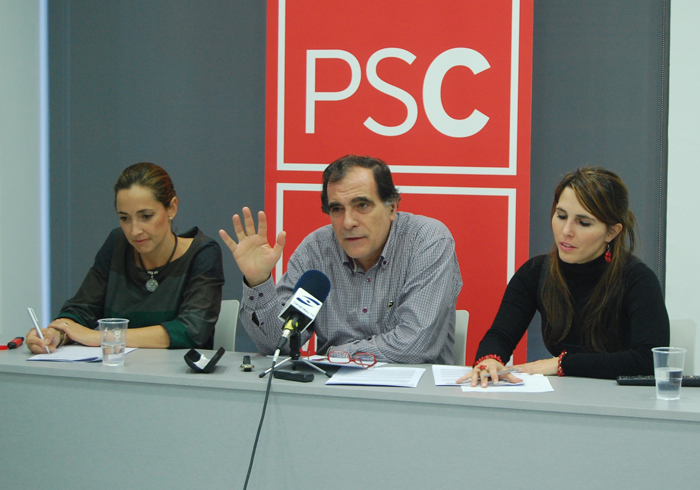 PSC. Sixte Moral amb Marta Junqué i Mònica Almiñana