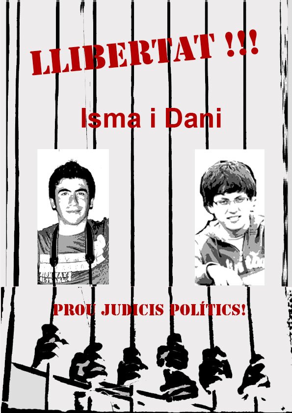 VD. Cartell demanant la llibertat del Isma i el Dani