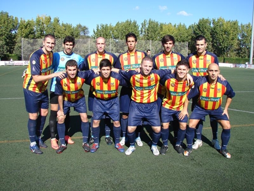 Els jugadors del FC Vilafranca, abans de l'inici del partit / fcvilafranca.com