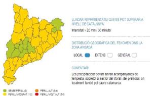 EIX. Previsió de precipitacions per al cap de setmana