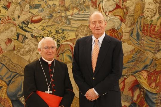 Eix. El Cardenal Antonio Cañizares en una visita al rei d'Expanya