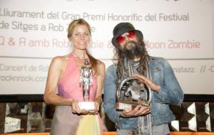 Sheri Moon i Rob Zombie amb els seus premis