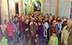 Concentració a l'Ajuntament de Vilanova de suport a Mas, Rigau i Ortega. Ajuntament de Vilanova