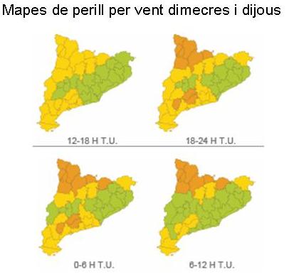 Protecció Civil de la Generalitat activa l'Alerta per fort vent avui i demà. EIX