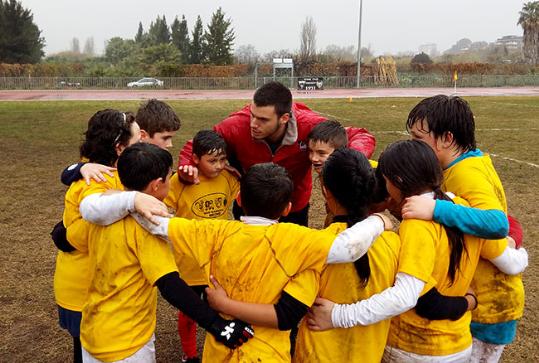 Trobada d'escoles de rugbi a Cornellà. Eix