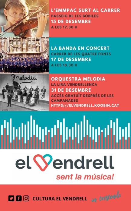 “El Vendrell sent la música” finalitza el 2022 amb tres propostes per apropar la música a tothom