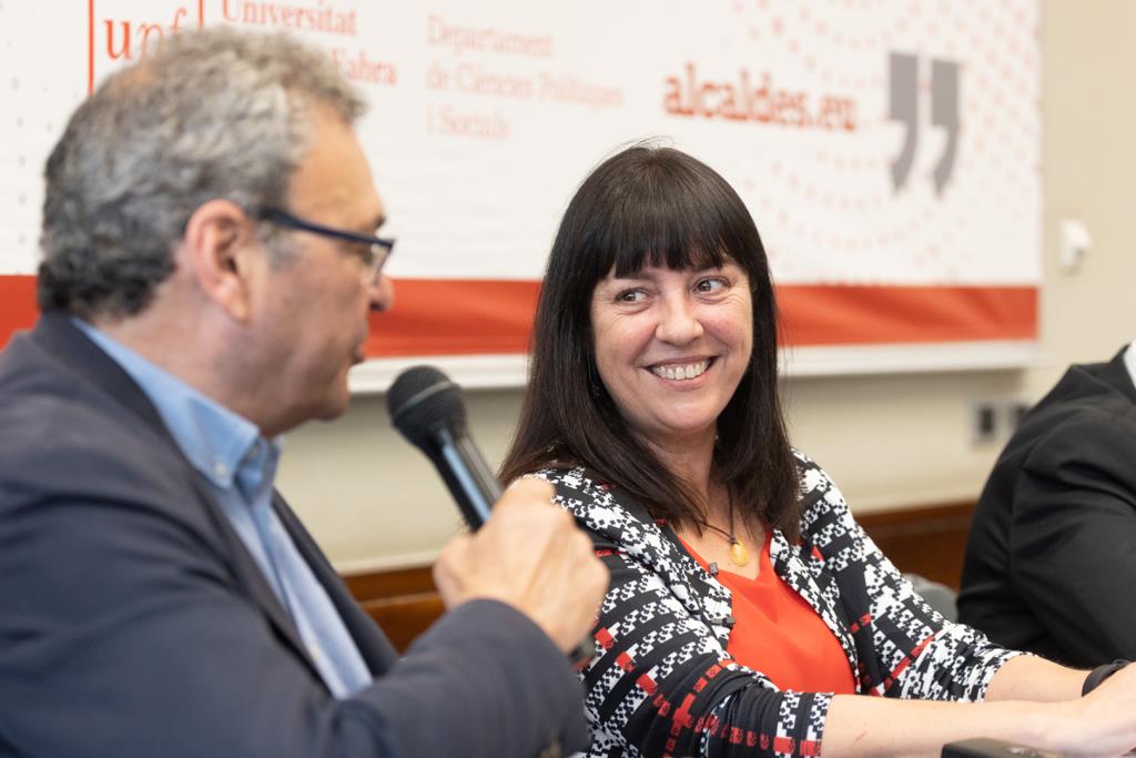 Olga Arnau, alcaldessa de Vilanova i la Geltrú a la Universitat Pompeu Fabra. © alcaldes.eu/ Nacho Roca