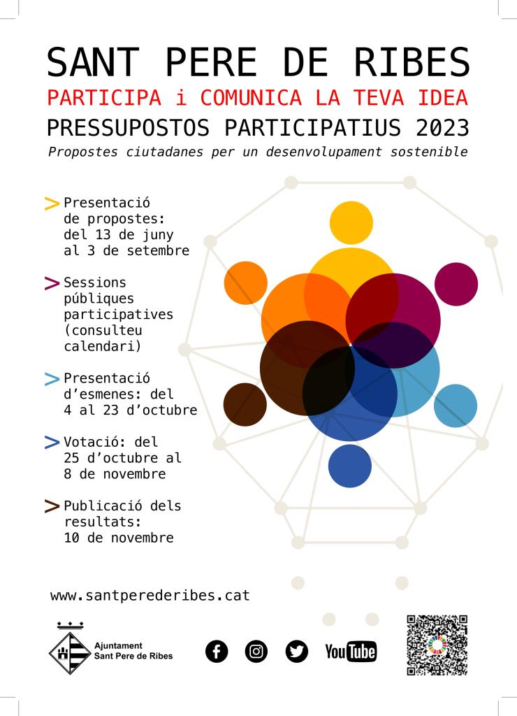 Sant Pere de Ribes presenta 37 propostes als pressupostos participatius 2023. EIX