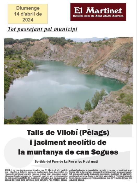 Caminada als Talls de Vilobí (Pèlags) i al jaciment neolític de la muntanya de can Sogues