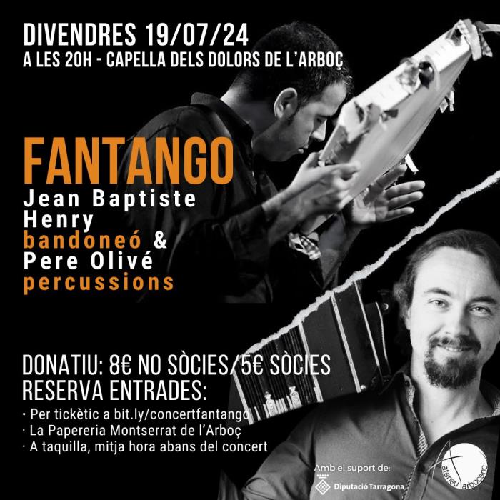 Concert de FANTANGO, un duet de bandoneó i percussió  