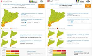 Alerta per pluges localment molt intenses a partir d'aquesta tarda i demà al litoral i prelitoral central i sud. EIX