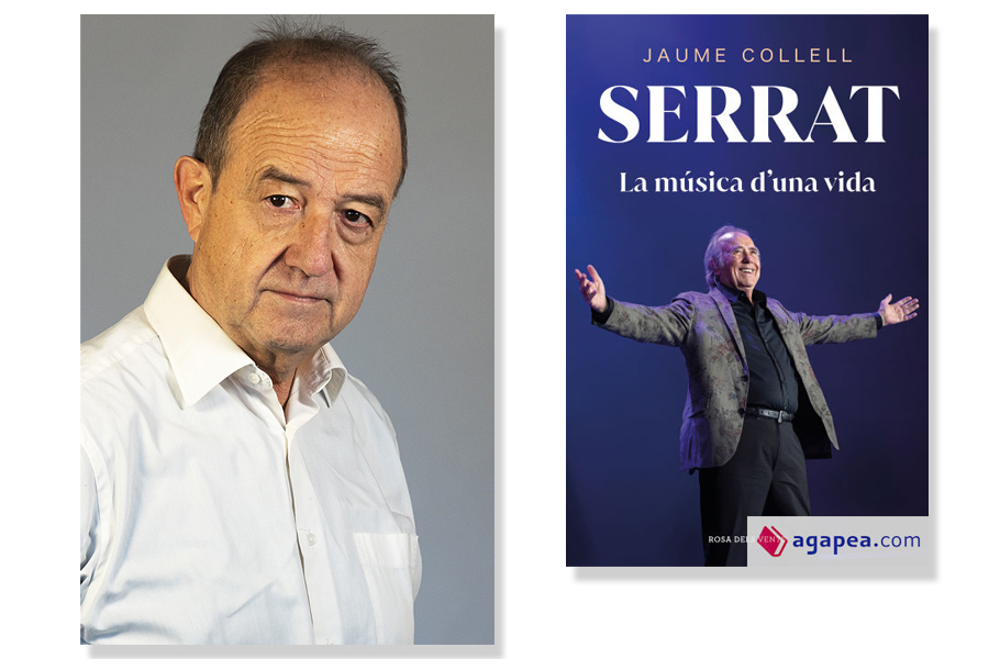 Coberta de ' Serrat. La música d’una vida' de Jaume Collell. Eix