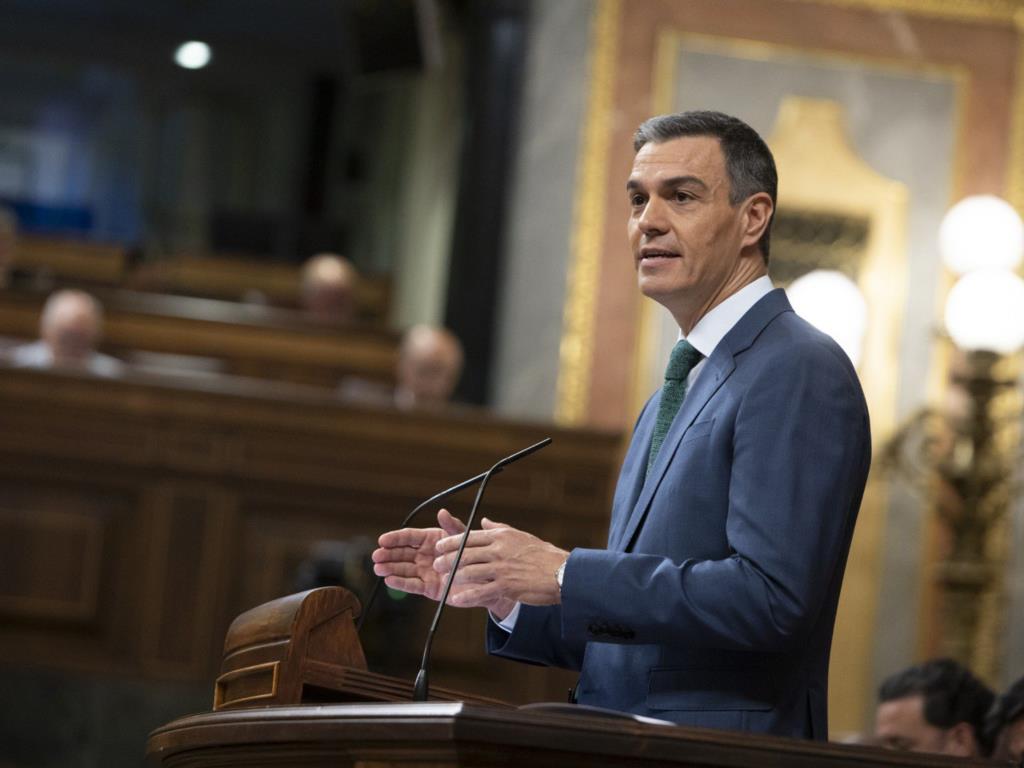 El president espanyol, Pedro Sánchez, aquest dimecres al Congrés. ACN