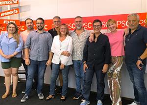 La nova executiva de l'agrupació dels Socialistes de Sitges. Eix