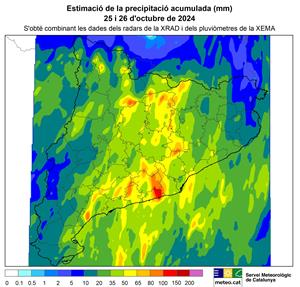 La primera part de l'episodi de pluja acumula fins a 100 mm al Garraf entre divendres i dissabte. Meteocat