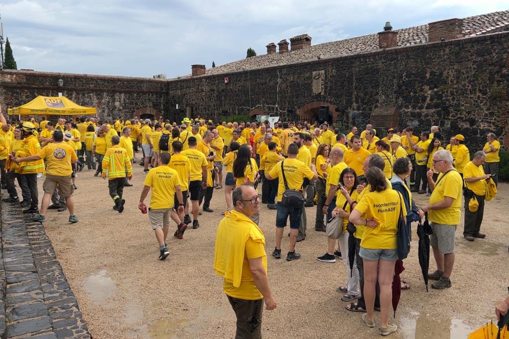 Més de 800 ADF es concentren a Hostalric reivindicar el seu paper en la prevenció i l'extinció dels incendis. ACN