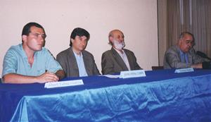 Presentació del llibre sobre l’Entesa per Cubelles. Albert Tubau, Joan Vidal, Francesc Vicens i Francesc X. Puig Rovira 