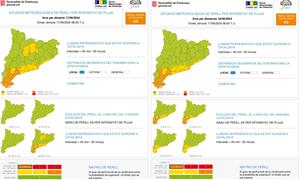 Protecció Civil activa l'alerta del pla Inuncat per la previsió d'inundacions sobtades al litoral sud de Catalunya. EIX