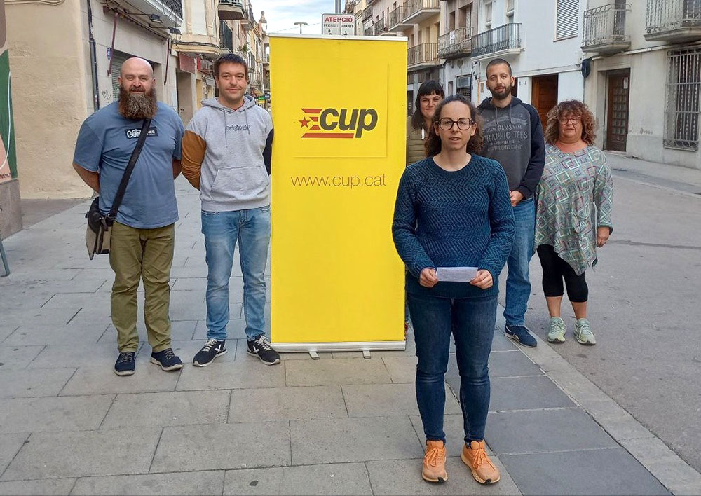 Roda de premsa de la CUP de Sant Sadurní d'Anoia. Eix