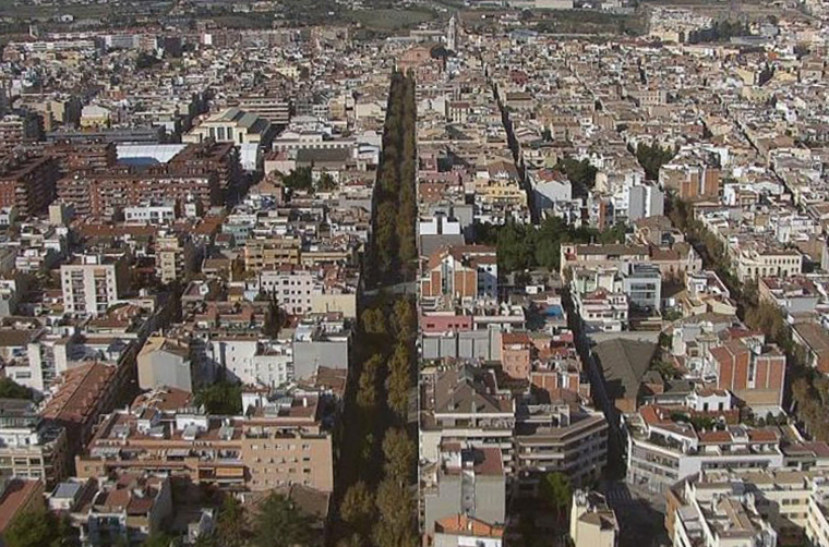 Vista aèria de Vilanova i la Geltrú. Eix