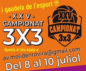 XXVè Campionat 3x3 Bàsquet de l’AV Molí d’en Rovira. Eix