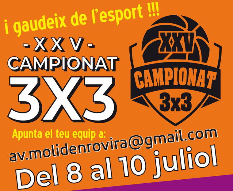 XXVè Campionat 3x3 Bàsquet de l’AV Molí d’en Rovira. Eix
