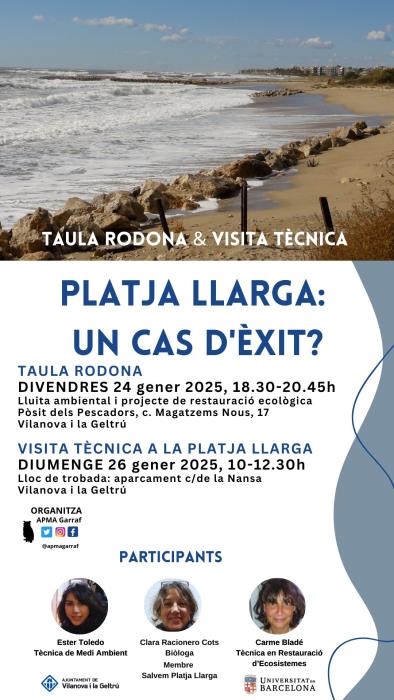 Platja Llarga: un cas d'èxit? Taula rodona i visita tècnica 