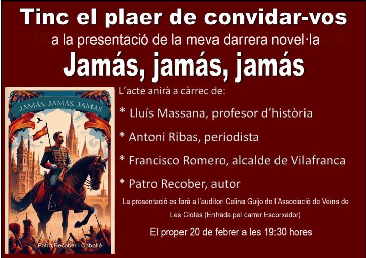 Presentació de la novel·la «Jamás, jamás, jamás»