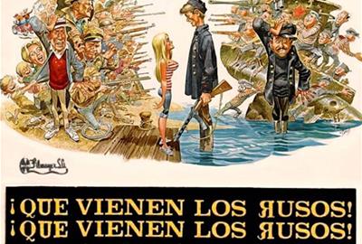 Cartell de la pel·licula 'Que vienen los rusos'. Eix