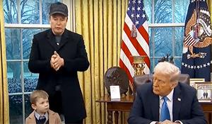 Elon Musk amb el seu fill al Despatx Oval amb Donald Trump. Youtube