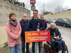 Imatge de la roda de premsa d'ERC Vilafranca. Eix