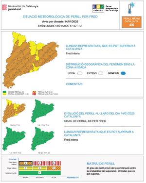 Protecció Civil activa l’alerta del pla Procicat per onada de fred