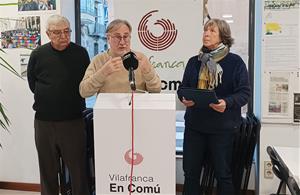 Roda de premsa de Vilafranca en Comú. Eix