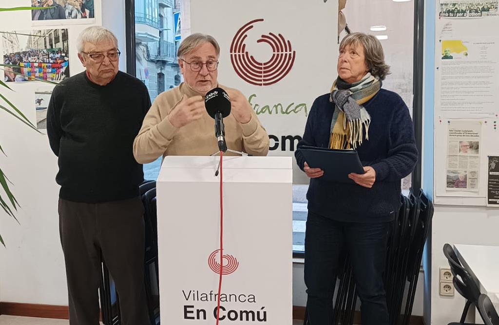 Roda de premsa de Vilafranca en Comú. Eix