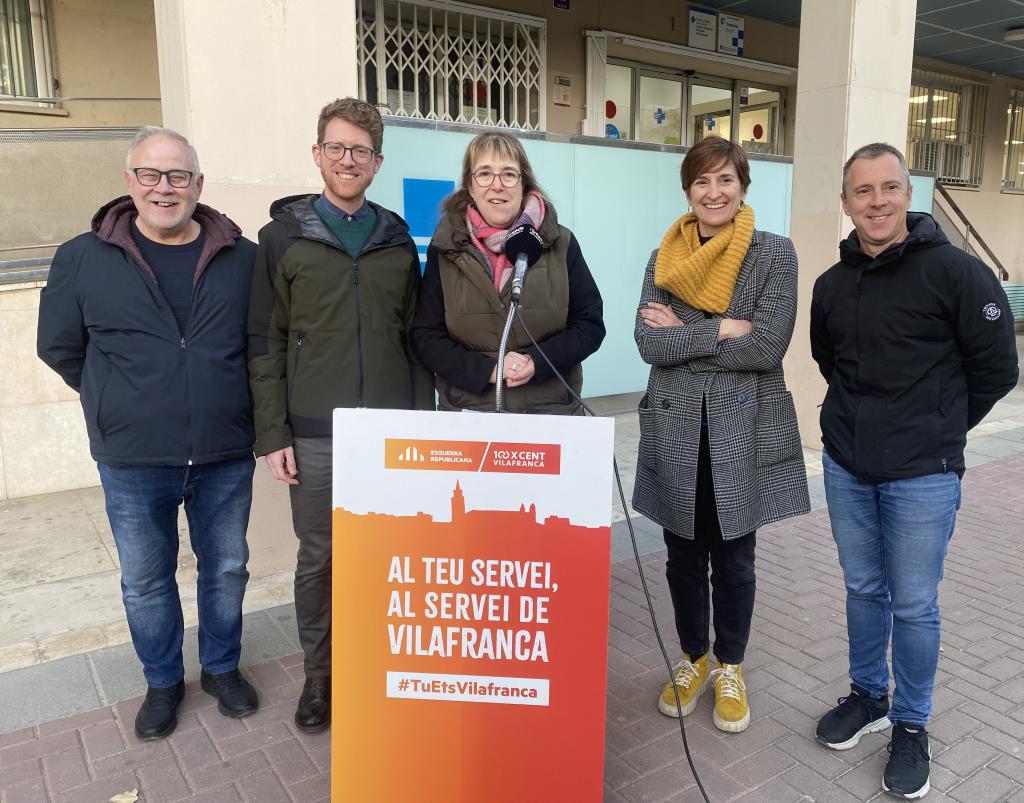 Roda de premsa d'Esquerra Republicana-100xCent Vilafranca. Eix