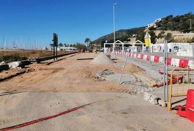 Obres de remodelació de l'accés a Port Ginesta. Ajt. de Sitges